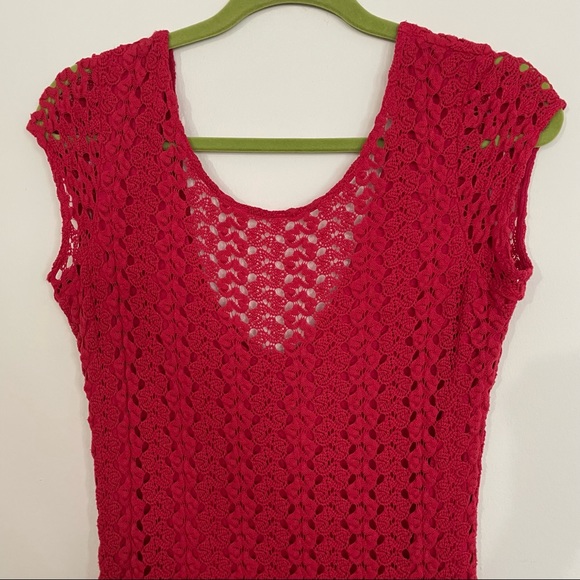 Free People Red Crochet Mini Dress - Picture 3 of 6